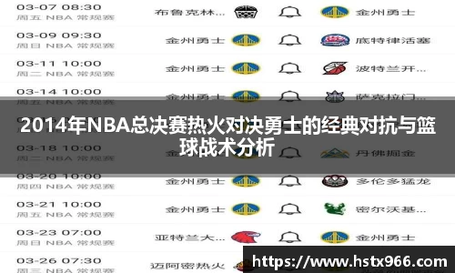 2014年NBA总决赛热火对决勇士的经典对抗与篮球战术分析